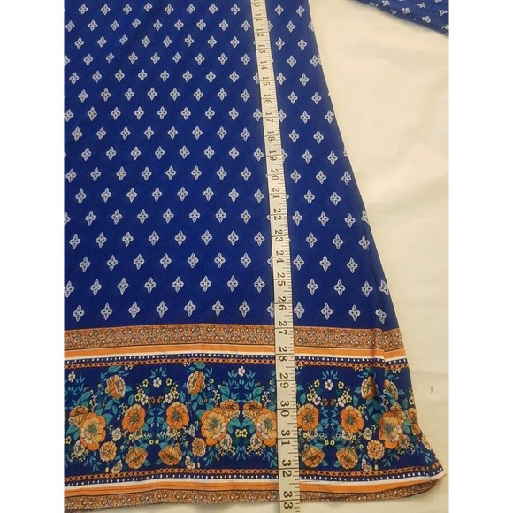 Loveappella Womens Dress Size Small Blue Shift Bohemian Long Sleeve Open Back - Picture 14 of 14